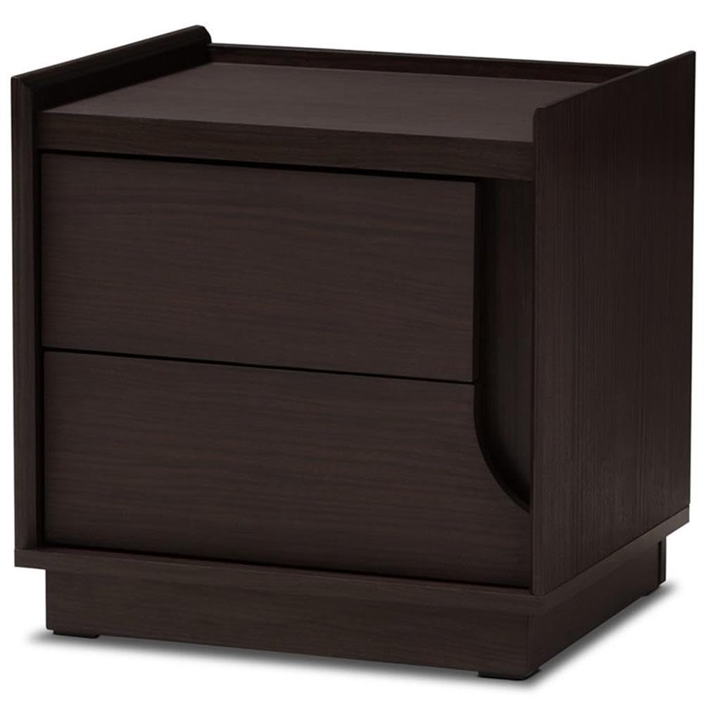 Baxton Studio Larsine Modern And Contemporary Brown Finished 2Drawer Nightstand