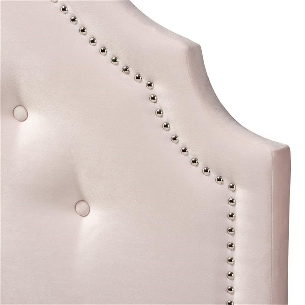 Baxton Studio Cora Modern and Contemporary Light Pink Velvet Fabric Upholstered Twin Size Headboard