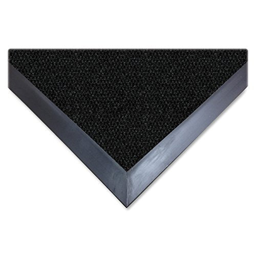 Genuine Joe GJO02404 Rubber Ultraguard Berber Wiper/Scraper Mat, 72" Length x 48" Width, Charcoal Black