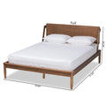 Baxton Studio Sadler Mid-Century Modern Ash Walnut Brown Finished Wood Queen Size Platform Bed