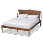Baxton Studio Sadler Mid-Century Modern Ash Walnut Brown Finished Wood Queen Size Platform Bed