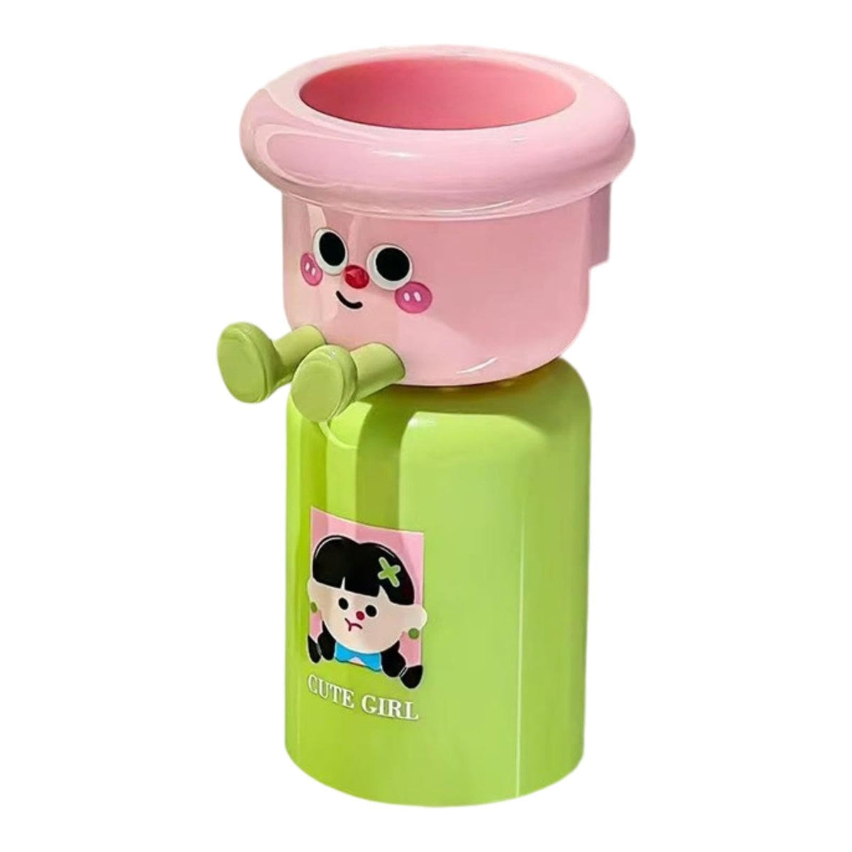 Toothbrush Cup and Holder Wall Mounted No Punching Household Toothpaste Rack Pink Green