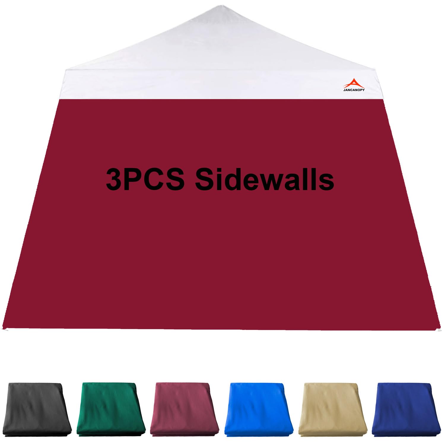 Jancanopy Burgundy Sunwall For 10X10 Slant Leg Pop Up Canopy,3 Pack Sidewalls Only