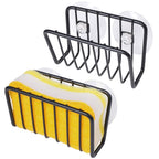 Toplife Sponge Holder for Kitchen Sink, Rust-Proof Suction Cup Sponge Caddy - Black - 2 Pack