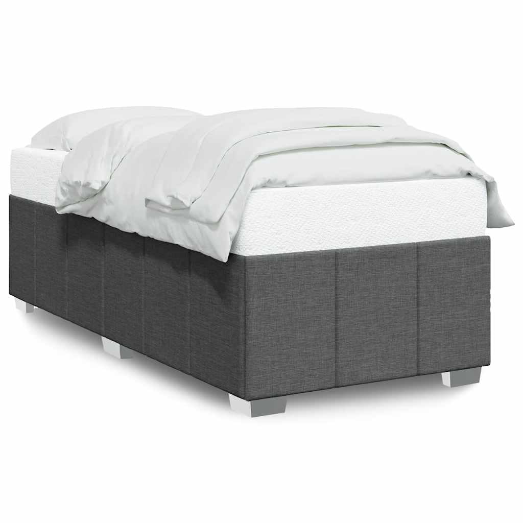 vidaXL upholstered Twin XL Bed Frame - Dark Gray Fabric, Modern Mattress Base for Bedroom