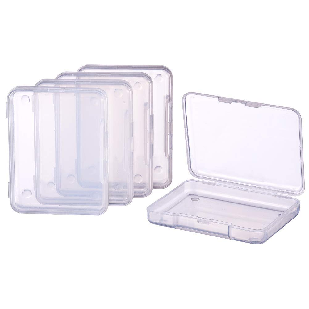 BENECREAT 18 Pack Rectangle Clear Plastic Bead Storage Containers Box Drawer Organizers with lid for Items,Earplugs,Pills,Tiny B