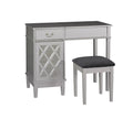 Linon Sandra Lattice Silver Vanity Set, 30 x 36 x 18