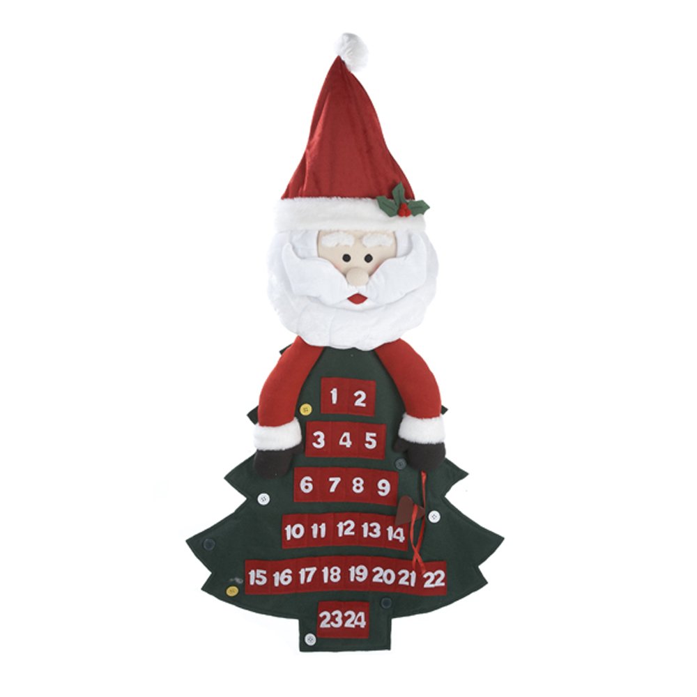 Kurt Adler 39-Inch Fabric Santa Tree Advent Calendar