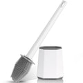 Toilet Brush with Holder, Quick Drying Silicone Stool Holder Set with Wall Mount for Bathroom Guest Toilet