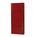 Delite Kom 24 Inch Wide, 4 Shelf Metal Shoe Rack Wall Mounted For Home With Central Lock Holds Upto 12 Shoes Or 20 Slippers Pair