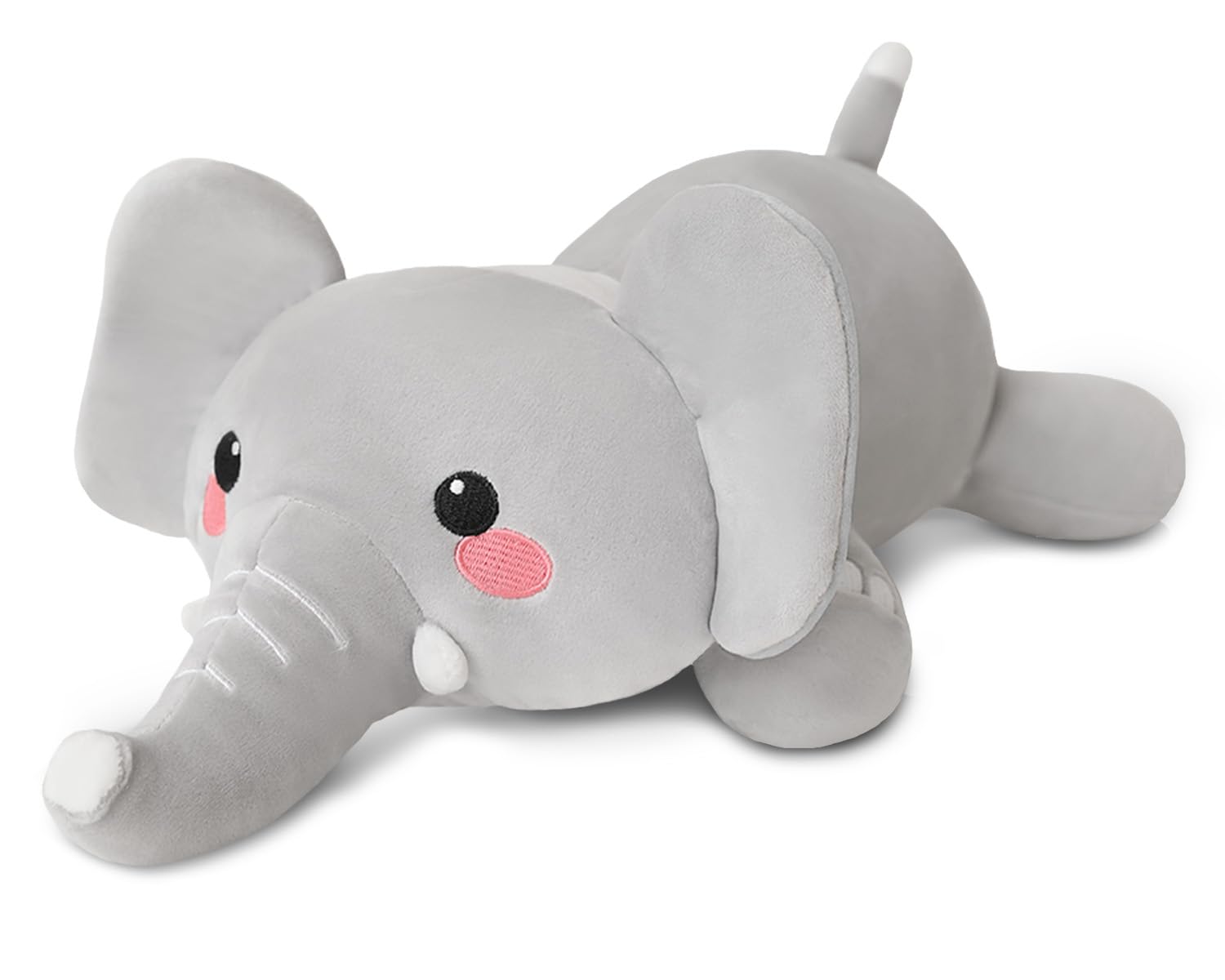 TOYSYM Weighted Stuffed Animals, Elephant Stuffed Animal with Weighted Beads, Cute Plush Toy Pillow Gifts for Adults Kids Boys G