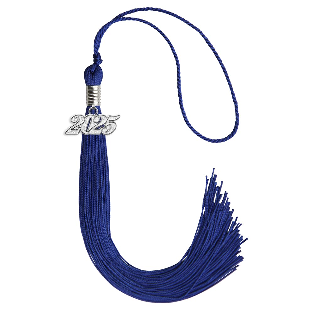 Endea Graduation Single Color Tassel with Silver Date Drop (Royal Blue, 2025)