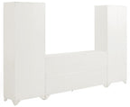 Crosley Furniture Tara 3-Piece Modern Farmhouse Sideboard Buffet Cabinet and Kitchen Storage Pantry Set, Distressed White