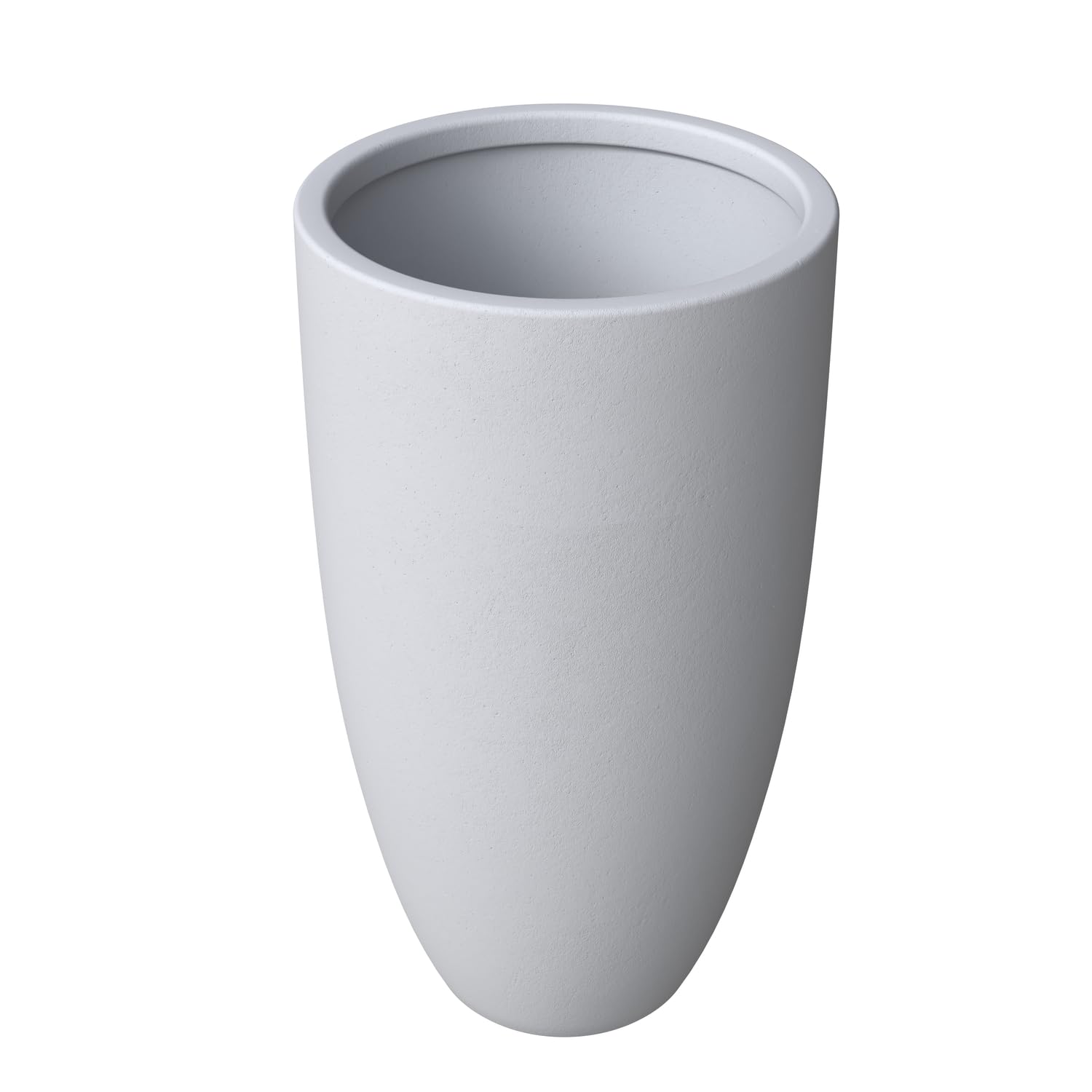 Crete Series Poly Stone Planter in Black 21.3 Dia, 39.4 High