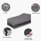 Easy-Going Waterproof Outdoor Chaise Lounge Cover, Heavy Duty Patio Lounge Chair Cover, Windproof Outdoor Furniture Cover With Air Vent 1 Pack-84Wx34Dx32H Inch, Gray/Dark Gray