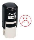 Round Teacher Stamp - Frown Face 1 - Red Ink