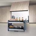 Dbr Modular Kitchen Storage Rack Lift Basket Elevator Glass Finished Pull Down Two Tier Shelf Unit For Cabinet/Cupboard Outer Wi