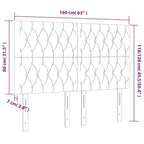 vidaXL Headboard 4 Pcs, Upholstered Headboard for Bed Home, Bed Headboard with Wooden Leg, Bedroom Furniture, Dark Gray 31.5"x2.8"x30.7"/34.6" Fabric