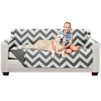 Sofa Shield Patented Couch Cover, Large Furniture Protector With Straps, Reversible Tear And Stain Resistant Slipcovers, Quilted Microfiber 70” Seat, Washable Covers For Dogs, Kids, Charcoal Linen