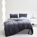 Clothknow Grey Silver Fluffy Comforter Set Full 3Pcs Gray Bedding Comforter Sets Velvet Comforter Soft Gray White Full Size Comforter Sets