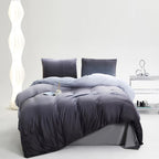 Clothknow Grey Silver Fluffy Comforter Set Full 3Pcs Gray Bedding Comforter Sets Velvet Comforter Soft Gray White Full Size Comforter Sets