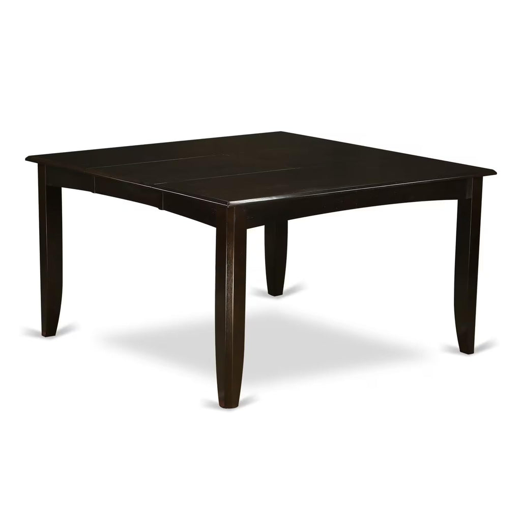 East West Furniture PARF5-CAP-W Parfait 5 Piece Kitchen Set Includes a Square Room Table with Butterfly Leaf and 4 Dining Chairs, 54x54 Inch