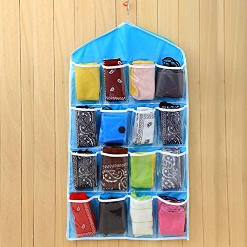 Ventwilla Foldable Transparent Wardrobe Organiser Storage Bag With 16 Pockets (Random Color Available)