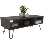 Vassel Coffee Table, 4 Legs, 2 Shelves, Espresso