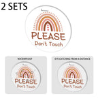 Freebloss 2 Pack No Touching Baby Car Seat Sign, Rainbow No Kissing Baby Stroller Tag Please Do Not Touch Baby Sign With 4 Hangi
