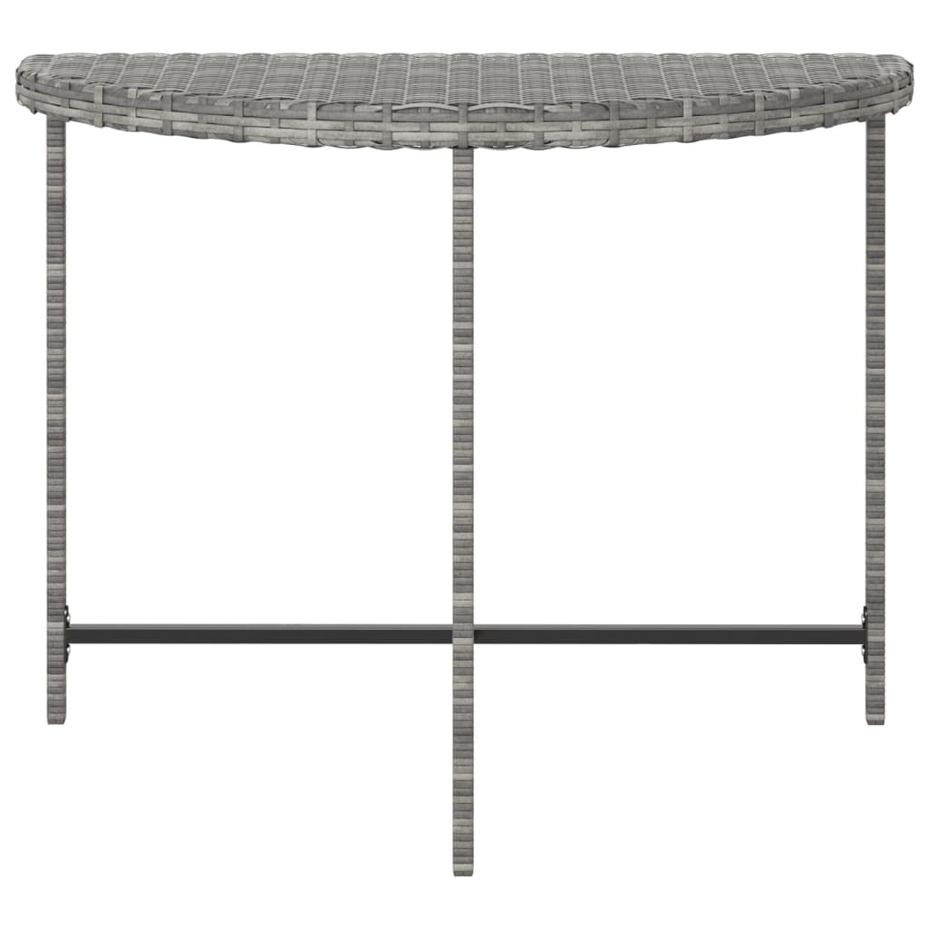 vidaXL- Patio Table with Poly Rattan Material and Powder-Coated Steel Frame - Outdoor Garden Table - Gray, Measurements: 39.4"x19.7"x29.5" - Assembly Required