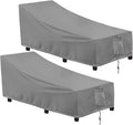 Outdoorlines Outdoor Waterproof Patio Chaise Lounge Chair Cover - Uv Resistant Lounger Covers Heavy Duty Weatherproof Patio Sofa Furniture Covers, 2 Packs, 68Wx30Dx30H Inches, Gray