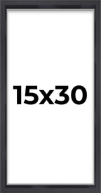 15x30 Shadow Box Frame Contemporary Black | 1'' Depth of Usable Space| Interior Size 15x30 or 30x15 Inches| UV Resistant Acrylic