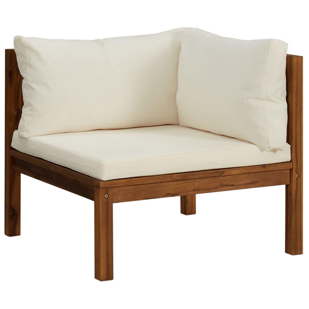 vidaXL Patio Lounge Set, 3-Seater, Patio Furniture Set for Outdoor Garden, Sectional Sofa with Cushions, Corner Sofa, Retro Style, Solid Wood Acacia