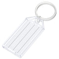 Uniclife 200 Pieces Key Tags 2 Inch Plastic Key Chain Tags With Ruled Blank Paper Labels Transparent Covers And Split Rings Stur