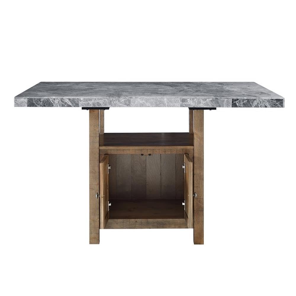 Steve Silver Grayson Gray Marble Counter 7-Piece Dining Set