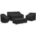 4-Piece Patio Furniture Cover Set, Waterproof Outdoor Furniture Covers for Loveseat, Patio Chairs & Coffee Table, Heavy-Duty 600