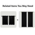 Mrs.Naturall Black Curtains 42X54 Inch Length For Living Room 2 Panels Blackout Room Darkening Curtain For Bedroom