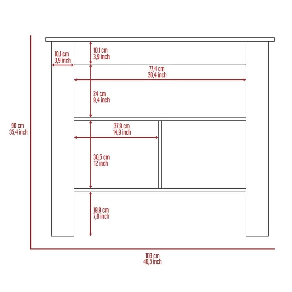 Fm Furniture London Kitchen Set,35.4' H X 40.5' W X 27.5' D,White/Onyx
