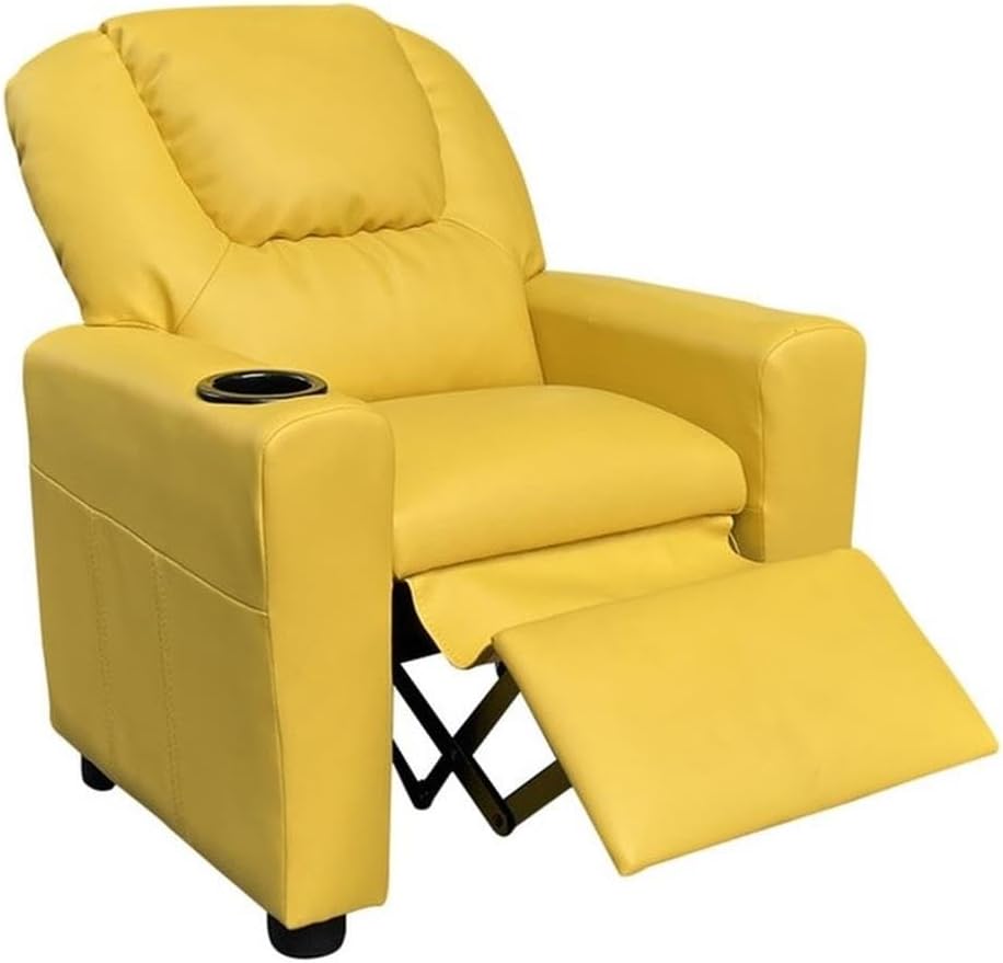 Marisa Yellow PU Leather Kids Recliner Chair