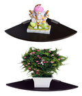 Madhuran MDF Engineered Wood Wall Mounted Corner Shelf Set of 2 (25x25 CM, Wenge)
