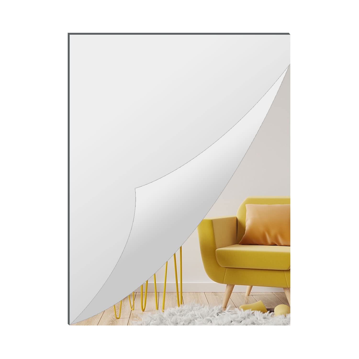 DARENYI Acrylic Mirror Sheet for Wall, 15.7 x 19.6 Large Rectangular Mirror Tiles Frameless Wall Mounted Mirror Self-Adhesive Mi