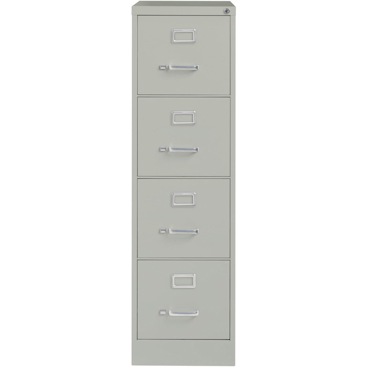 Lorell 4-Drawer Vertical File with Lock, 15 by 26-1/2 by 52-Inch, Light Gray