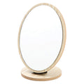 Aestivate Oval Compact Table Mirror - Wood Framed Desktop Mirror with 90 Degree Rotation for Makeup & Cosmetic