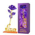 Christmas Roses Gifts For Women,Purple Rose Flower Romantic Women Gifts With Love Stand,Unique Birthday Gifts For Women,Mom,Wife