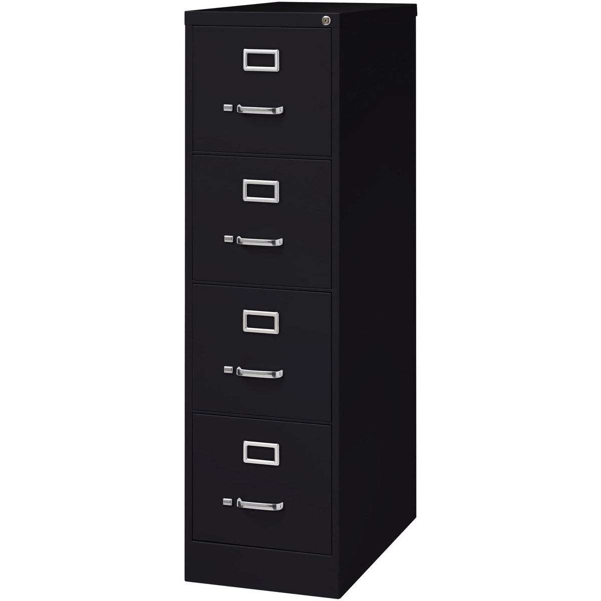 Lorell LLR60191 4-Drawer Vertical File with Lock, 15" x 26-1/2" x 52", Black