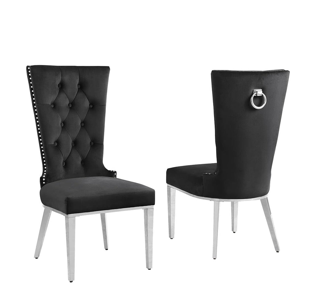 Best Quality Furniture SC330-337 Dining Chairs, Black/Silver