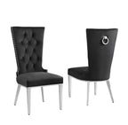 Best Quality Furniture SC330-337 Dining Chairs, Black/Silver