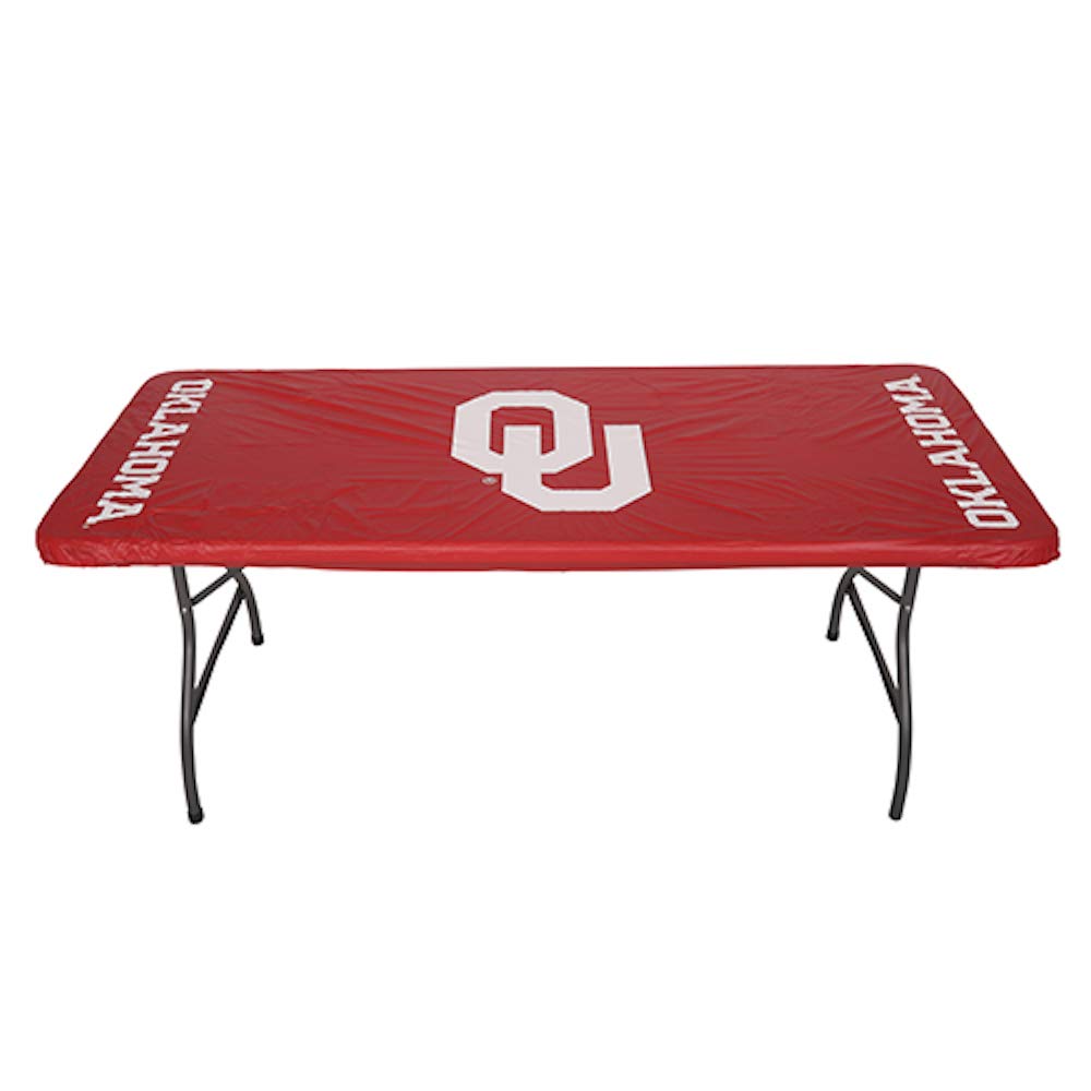 Collegiate Kwik-Covers Rectangle Plastic Table Covers, Bundle Of 2 (University Of Oklahoma, 8')