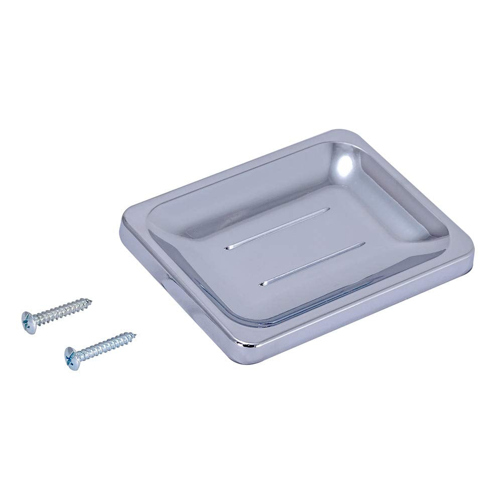EZ-FLO Bathroom Soap Dish with Exposed Screw, Chrome, 15201
