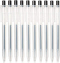 Smooth Gel Ink Ballpoint Pen Knock Type Retractable 10-Pieces Set, 0.5 Mm Nib Size, Black
